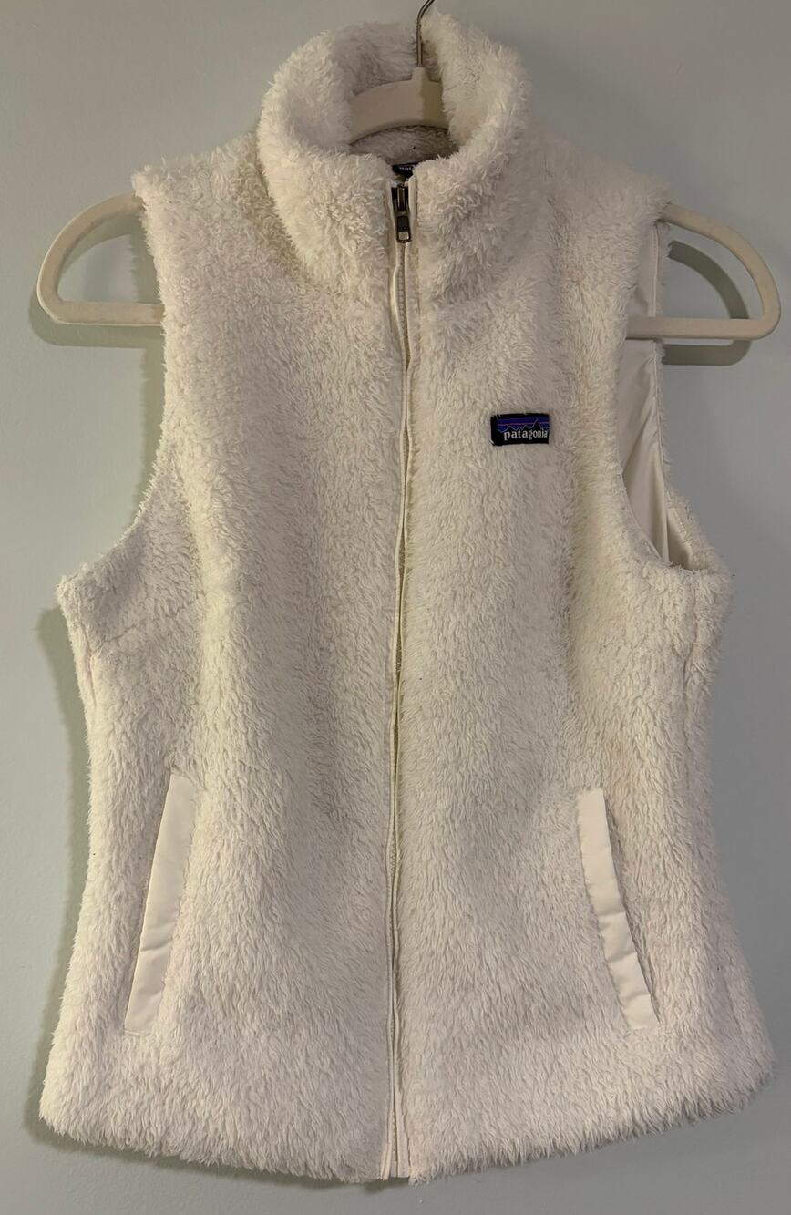 Patagonia Los Gatos Fleece Vest White Women's Small High Pile Sherpa
